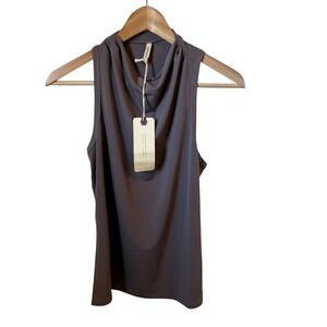 Lanston Women's Gray Sleeveless Cowl Neck‎ Tank Top Size S